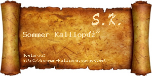 Sommer Kalliopé névjegykártya